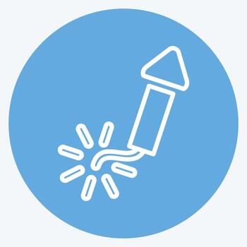 icono petardo. relacionado a nuevo año símbolo. azul ojos estilo. diseño editable vector