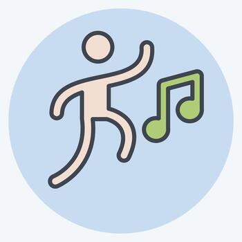 Icon Dance. related to New Year symbol. color mate style. design editable vector