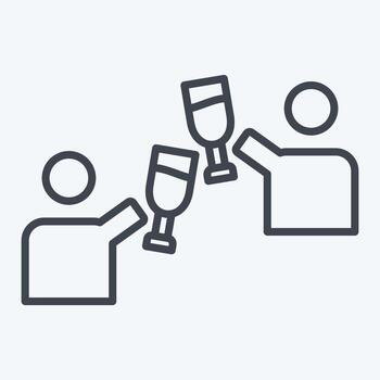 Icon Cheers. related to New Year symbol. line style. design editable vector