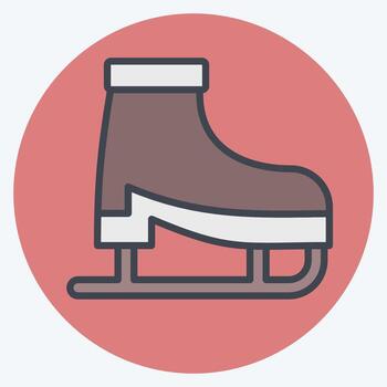Icon Ice Skating. related to Adventure symbol. color mate style. design editable vector