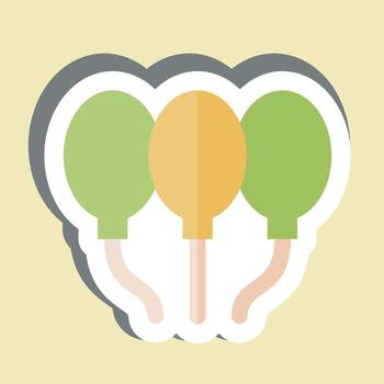 Sticker Balloons. related to New Year symbol. design editable vector