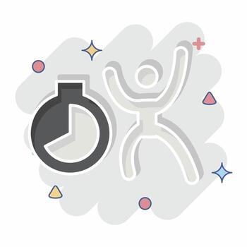 Icon Countdown. related to New Year symbol. comic style. design editable vector