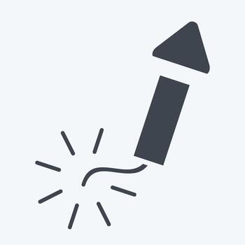 Icon Firecracker. related to New Year symbol. glyph style. design editable vector