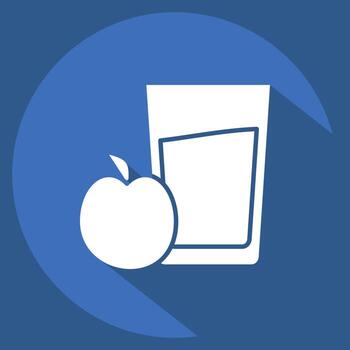 Icon Apple Juice. related to Beverages symbol. long shadow style. design editable vector