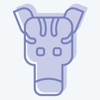 Icon Zebra. related to Animals symbol. two tone style. design editable vector