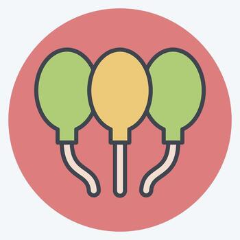 Icon Balloons. related to New Year symbol. color mate style. design editable vector