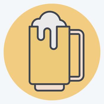 icono cerveza taza. relacionado a bebidas símbolo. color compañero estilo. diseño editable vector