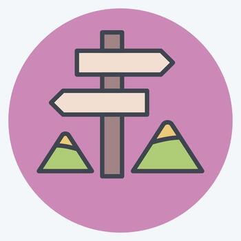 Icon Sign Board. related to Adventure symbol. color mate style. design editable vector