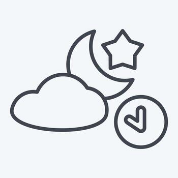 icono medianoche. relacionado a nuevo año símbolo. línea estilo. diseño editable vector