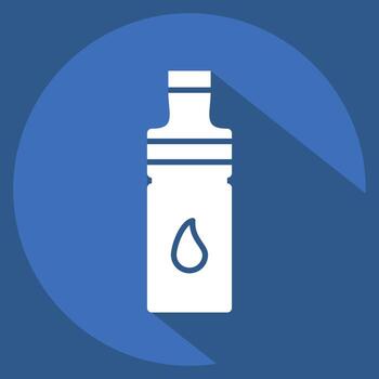 Icon Mineral. related to Beverages symbol. long shadow style. design editable vector