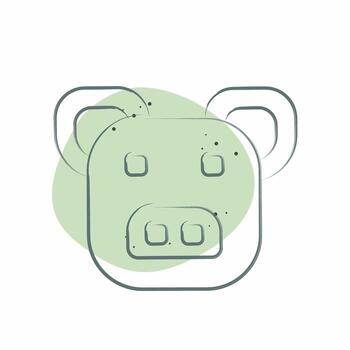 Icon Pig. related to Animals symbol. Color Spot Style. design editable vector