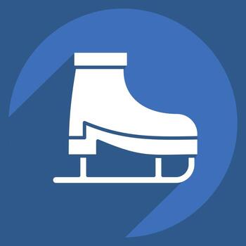 Icon Ice Skating. related to Adventure symbol. long shadow style. design editable vector