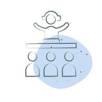 Icon DJ. related to New Year symbol. Color Spot Style. design editable vector