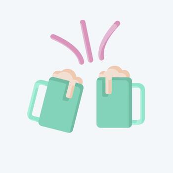 Icon Toast. related to New Year symbol. flat style. design editable vector