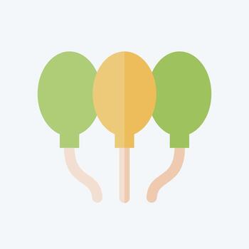Icon Balloons. related to New Year symbol. flat style. design editable vector