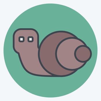 Icon Snail. related to Animals symbol. color mate style. design editable vector