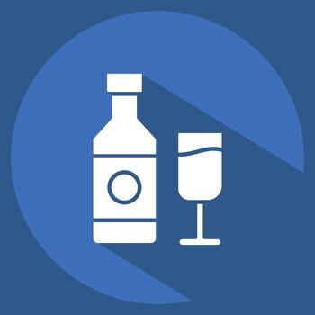 Icon Wine. related to Beverages symbol. long shadow style. design editable vector