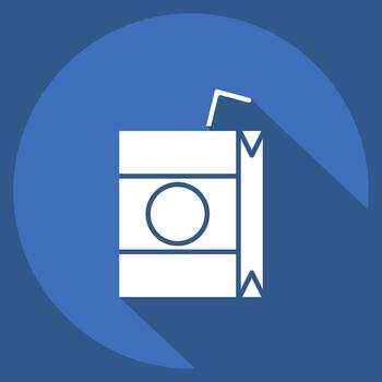 Icon Juice. related to Beverages symbol. long shadow style. design editable vector