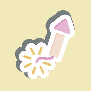 pegatina petardo. relacionado a nuevo año símbolo. diseño editable vector