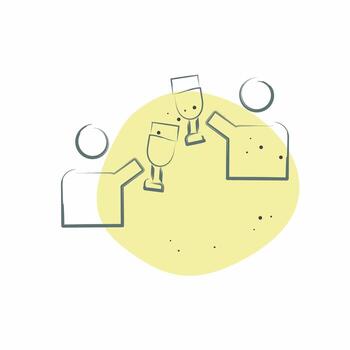 Icon Cheers. related to New Year symbol. Color Spot Style. design editable vector