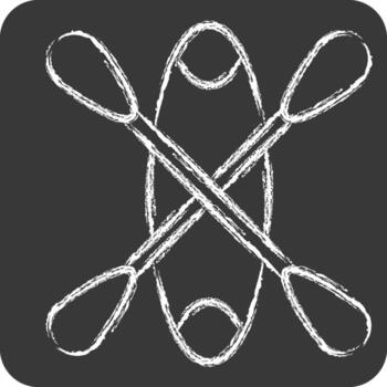Icon Kayak. related to Adventure symbol. chalk Style. design editable vector