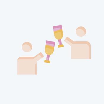 Icon Cheers. related to New Year symbol. flat style. design editable vector