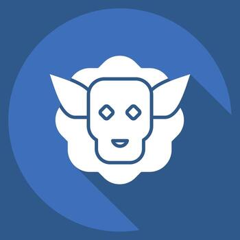 Icon Sheep. related to Animals symbol. long shadow style. design editable vector