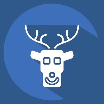 Icon Deer. related to Animals symbol. long shadow style. design editable vector