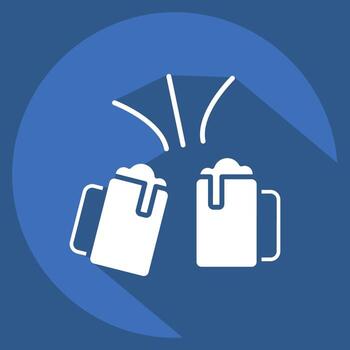 Icon Toast. related to New Year symbol. long shadow style. design editable vector