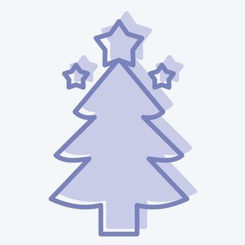 Icon Christmas Tree. related to New Year symbol. two tone style. design editable vector
