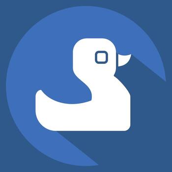 Icon Duck. related to Animals symbol. long shadow style. design editable vector