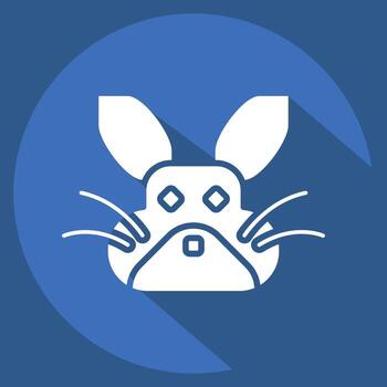 Icon Rabbit. related to Animals symbol. long shadow style. design editable vector