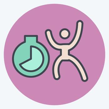 Icon Countdown. related to New Year symbol. color mate style. design editable vector