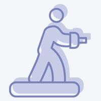 icono agua esquiar. relacionado a aventuras símbolo. dos tono estilo. diseño editable vector