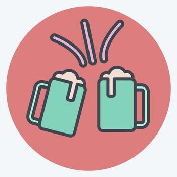 Icon Toast. related to New Year symbol. color mate style. design editable vector