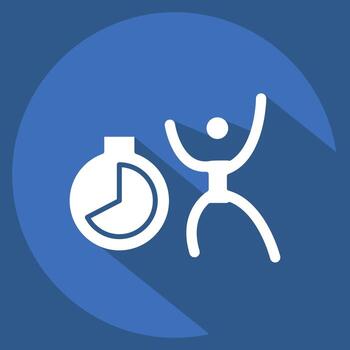 Icon Countdown. related to New Year symbol. long shadow style. design editable vector