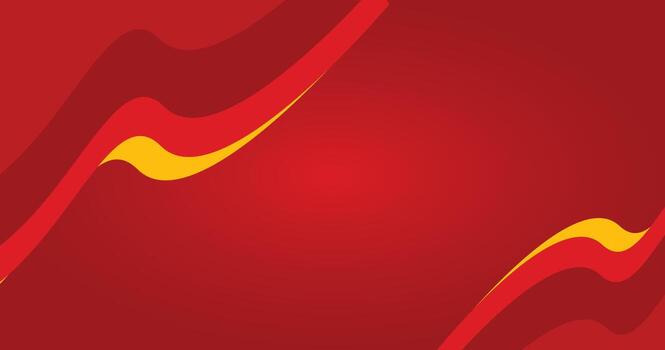 Abstract Red Background With Dynamic Yellow and Red Wavy Lines vector