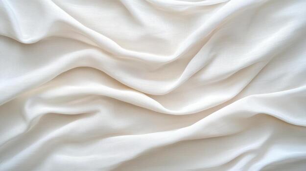 Soft white fabric draping elegantly, showcasing gentle folds and textures photo