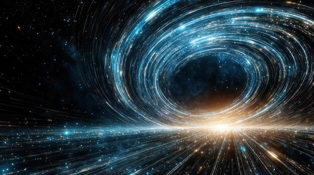 Mesmerizing cosmic swirl of light and energy, depicting vibrant galaxy with swirling stars photo