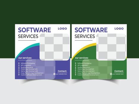 Software business flyer design template,Modern software training course flyer design templat. vector