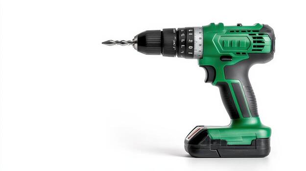 Cordless electric drill with battery pack, ideal for various tasks and projects photo