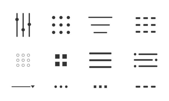 Hamburger interface menu set simple line, minimal ui popup burger. Website navigation button Hamburger menu line icon Template navigation dropdown button web symbol. Interface design element vector