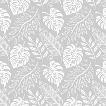 Elegant white leaf pattern design vector
