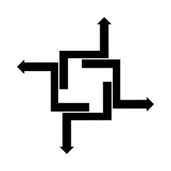 geométrico elemento con flechas diseño vector