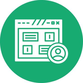 usuario simpático interfaz experiencia glifo multi circulo vector