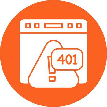 error 401 no autorizado acceso intento glifo multi circulo vector