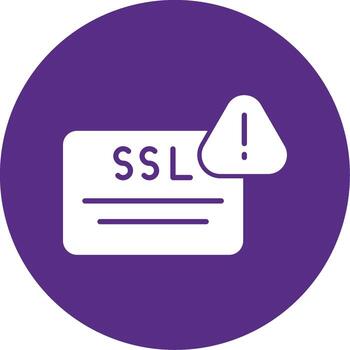 ssl certificado verificación error glifo multi circulo vector
