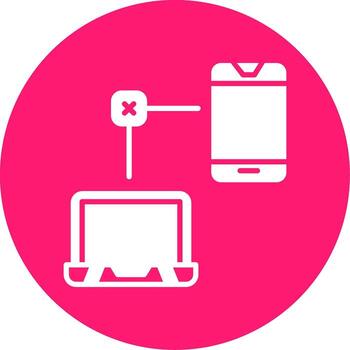 Connection Refused by Server Glyph Multi Circle vector