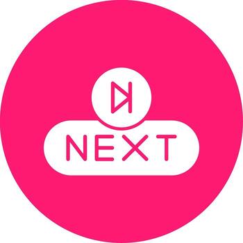 siguiente paso botón glifo multi circulo vector