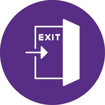 Illuminated Exit Direction Sign Glyph Multi Circle vector